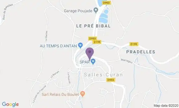 Localisation Crédit Agricole Agence de Salles Curan
