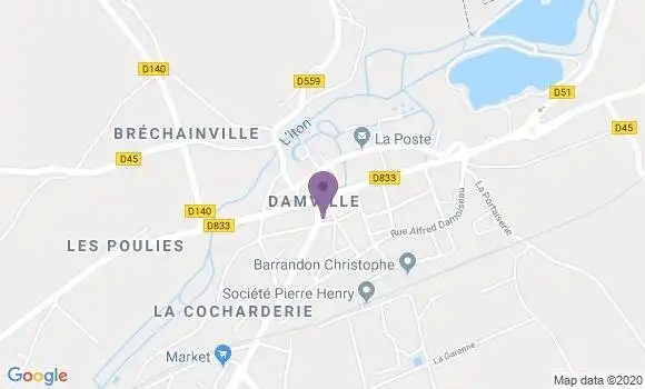 Localisation Crédit Agricole Agence de Damville