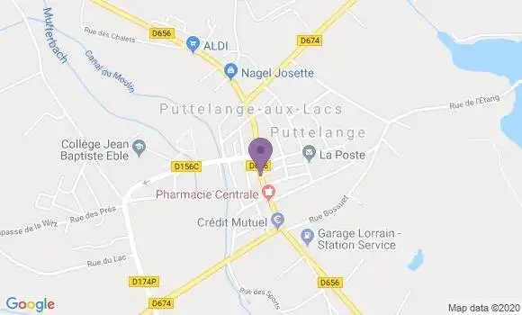 Localisation Crédit Agricole Agence de Puttelange aux Lacs
