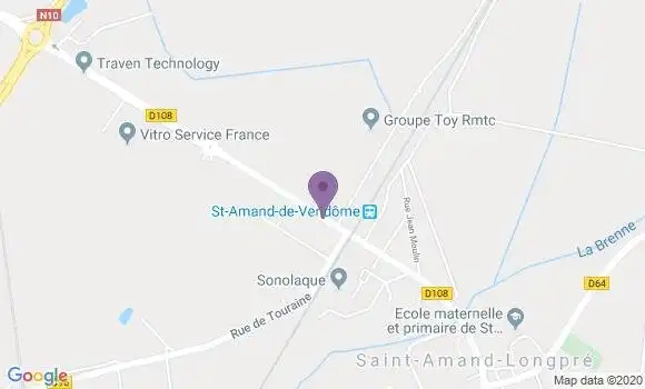 Localisation Crédit Agricole Agence de Saint Amand Longpré