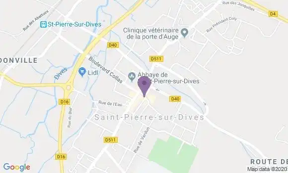 Localisation Société Générale Agence de Saint Pierre sur Dives