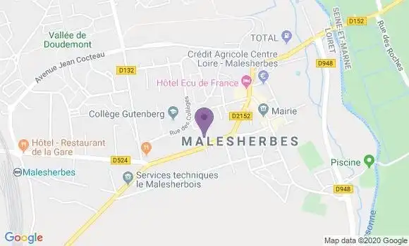 Localisation LCL Agence de Malesherbes