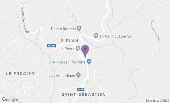 Localisation Crédit Agricole Agence de Tourrette Levens