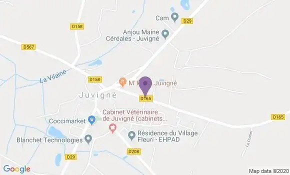 Localisation Crédit Agricole Agence de Juvigné