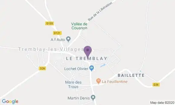 Localisation Crédit Agricole Agence de Tremblay Villages