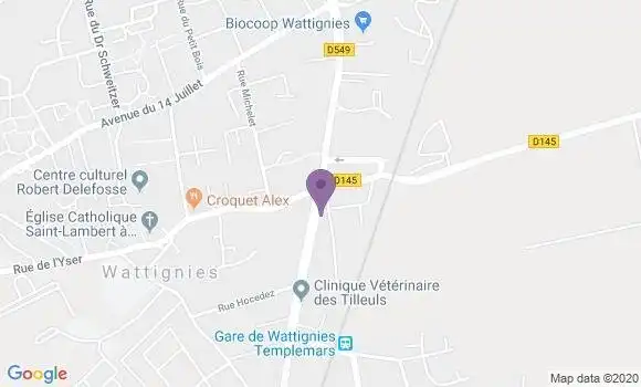 Localisation Crédit Agricole Agence de Wattignies