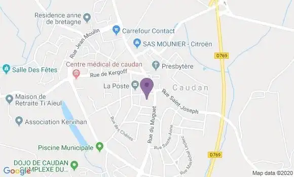 Localisation Crédit Agricole Agence de Caudan