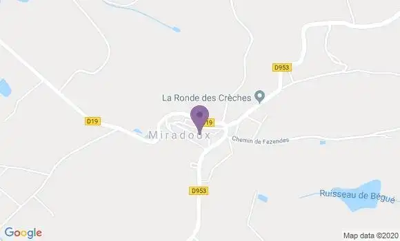 Localisation Crédit Agricole Agence de Miradoux