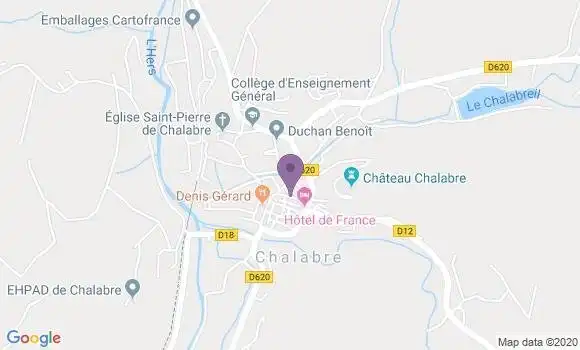 Localisation Crédit Agricole Agence de Chalabre