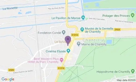 Localisation Crédit Agricole Agence de Chantilly