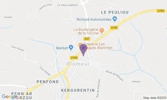 Localisation Crédit Agricole Agence de Plomeur