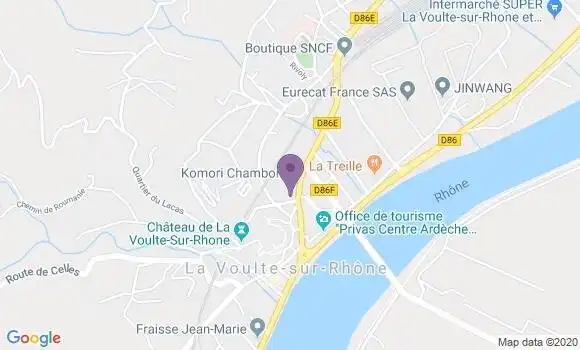 Localisation Crédit Agricole Agence de La Voulte sur Rhône