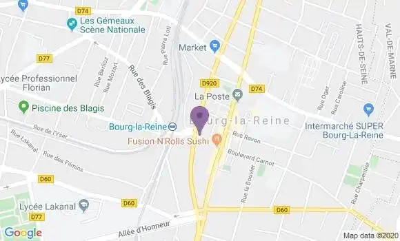 Localisation LCL Agence de Bourg la Reine Gare