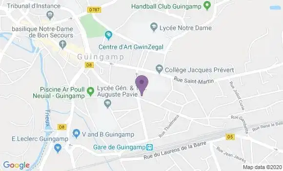 Localisation Crédit Agricole Agence de Guingamp