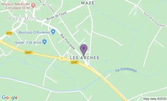 Localisation Crédit Agricole Agence de Mazé