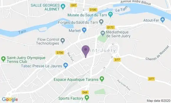 Localisation Crédit Agricole Agence de Saint Juéry