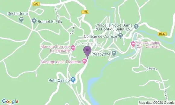 Localisation Crédit Agricole Agence de Corrèze