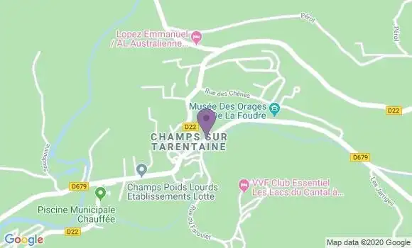 Localisation Crédit Agricole Agence de Champs sur Tarentaine