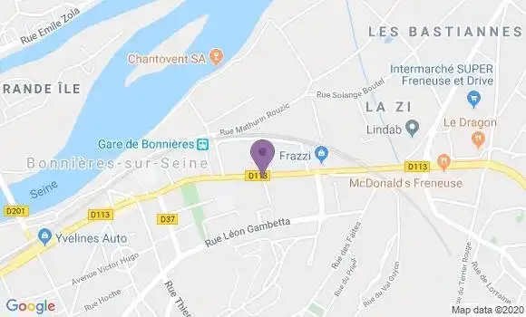 Localisation Crédit Agricole Agence de Bonnières sur Seine