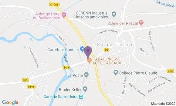 Localisation Crédit Agricole Agence de Sarre Union