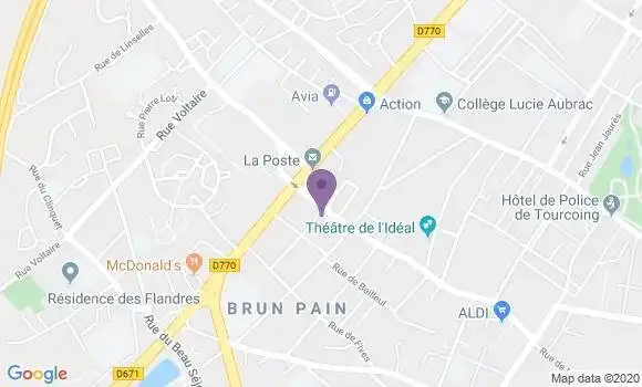 Localisation Crédit Agricole Agence de Tourcoing Brun Pain