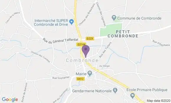Localisation Crédit Agricole Agence de Combronde