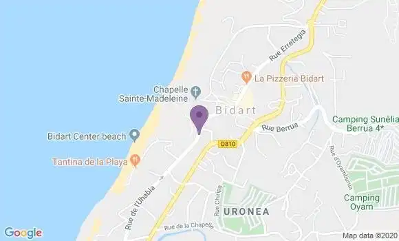 Localisation Crédit Agricole Agence de Bidart