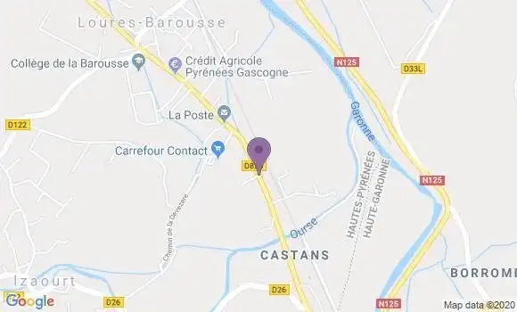 Localisation Crédit Agricole Agence de Loures Barousse