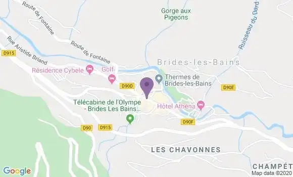 Localisation Crédit Agricole Agence de Brides les Bains