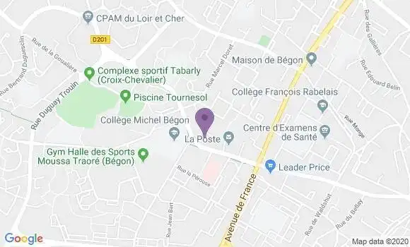 Localisation Crédit Agricole Agence de Blois Bégon