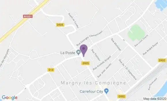 Localisation Crédit Agricole Agence de Margny lès Compiègne