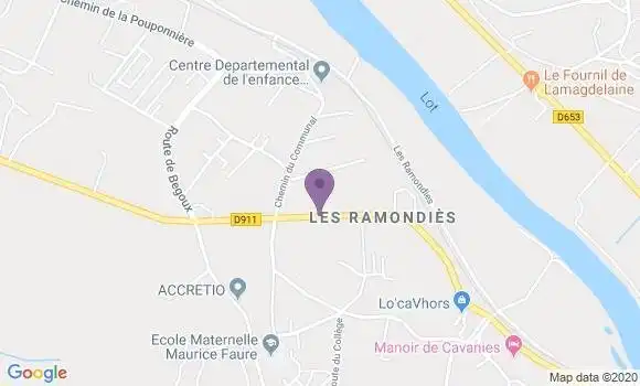 Localisation Crédit Agricole Agence de Cahors Terre Rouge