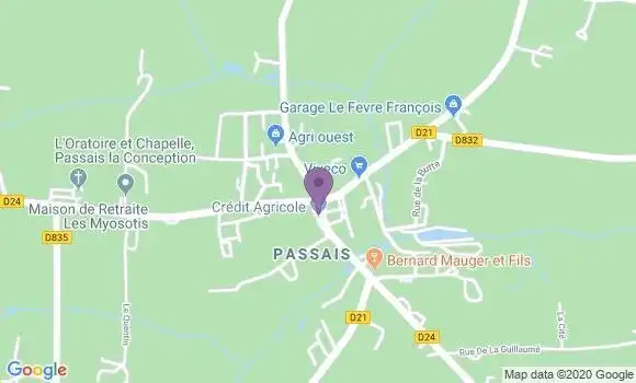 Localisation Crédit Agricole Agence de Passais la Conception