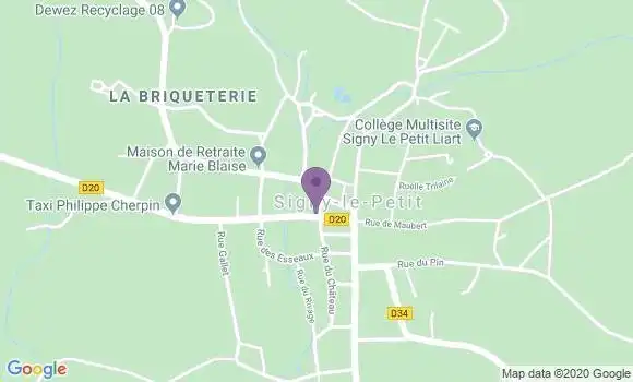 Localisation Crédit Agricole Agence de Signy le Petit