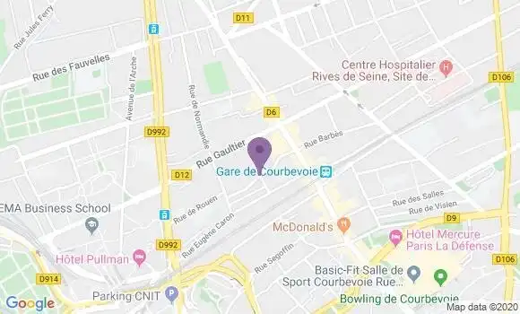 Localisation Crédit Agricole Agence de Courbevoie Charras
