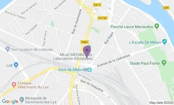 Localisation Crédit Agricole Agence de Melun Gare