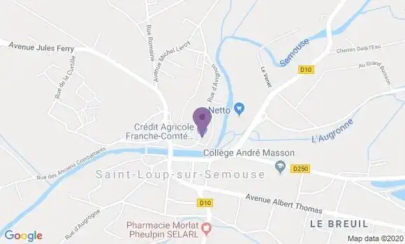 Localisation Crédit Agricole Agence de Saint Loup sur Semouse