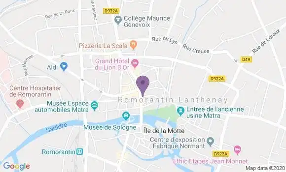 Localisation LCL Agence de Romorantin Lanthenay
