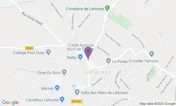 Localisation Crédit Agricole Agence de Leforest