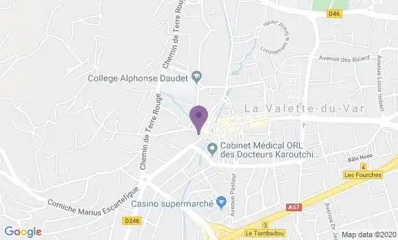 Localisation Crédit Agricole Agence de La Valette du Var