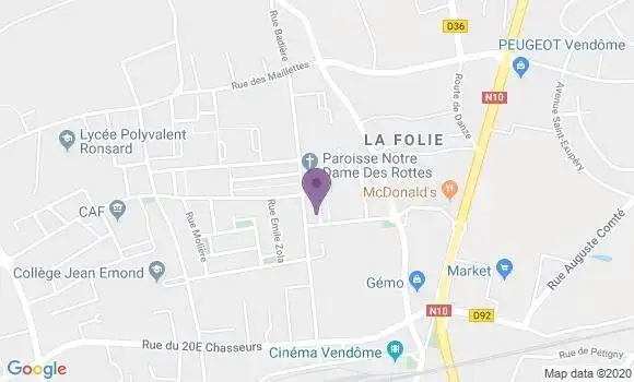 Localisation Crédit Agricole Agence de Vendôme les Rottes