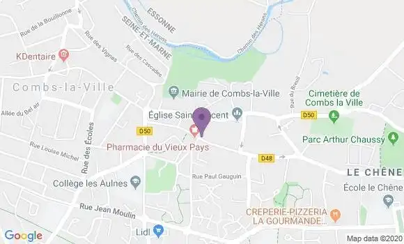 Localisation Crédit Agricole Agence de Combs la Ville