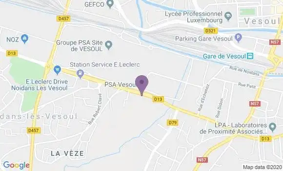 Localisation Crédit Agricole Agence de Noidans lès Vesoul