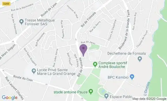 Localisation Crédit Agricole Agence de Saint Chamond Fonsala