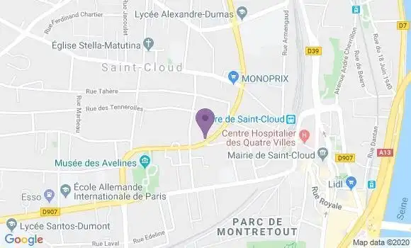 Localisation Crédit Agricole Agence de Saint Cloud