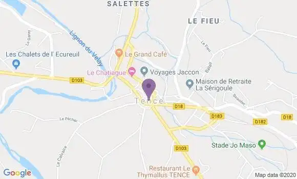 Localisation Crédit Agricole Agence de Tence