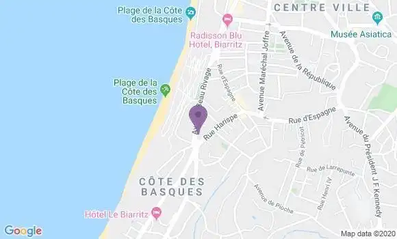 Localisation Crédit Agricole Agence de Biarritz Beaurivage Pro