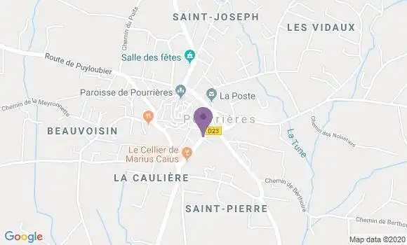 Localisation Crédit Agricole Agence de Pourrières