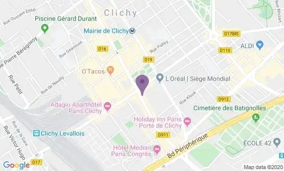 Localisation Crédit Agricole Agence de Clichy