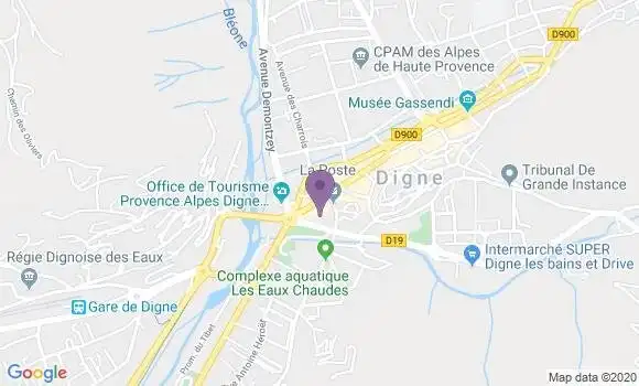 Localisation Crédit Agricole Agence de Digne Thiers
